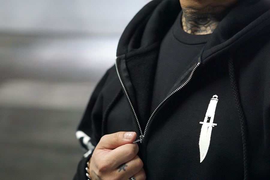 GLOW STENCIL ZIP HOODIE